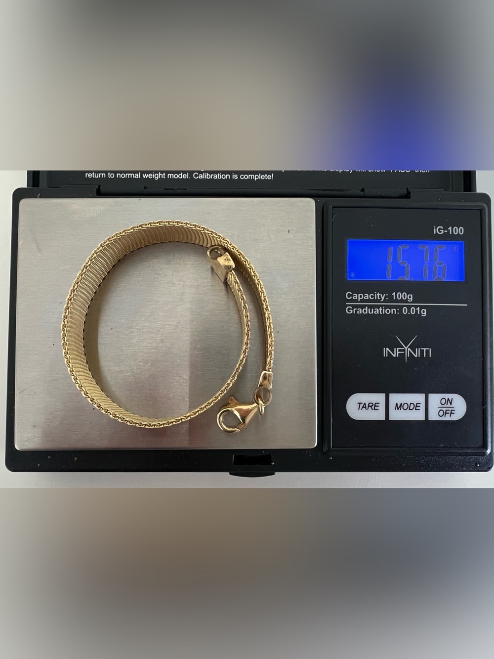 Vintage Gold Vermeil Plating over 925 Silver Mesh Milanese Style Bracelet - Picture 9 of 9
